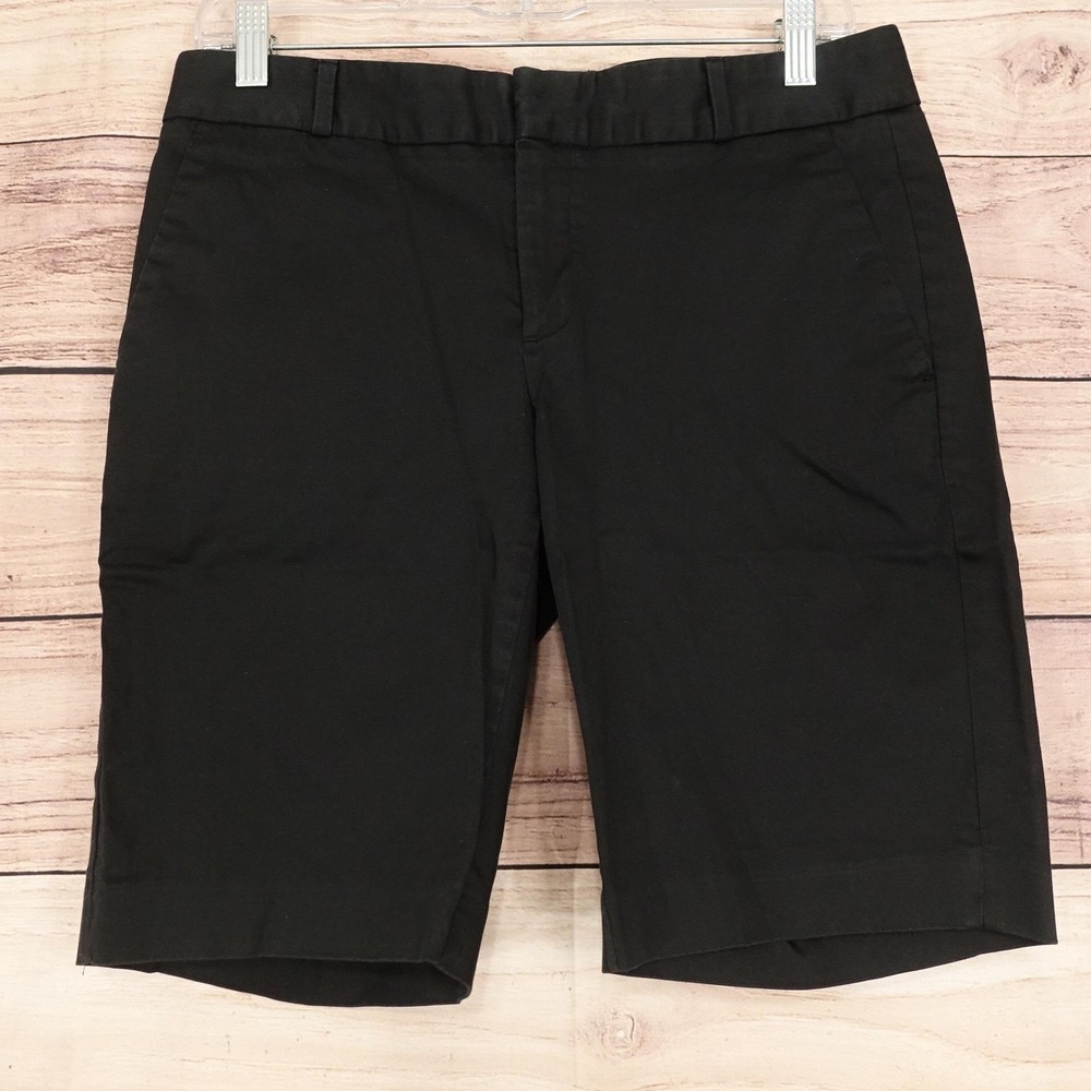 Banana Republic Chino Shorts Womens Size 6 Black Twill 32 Waist 9 Inseam Stretch
